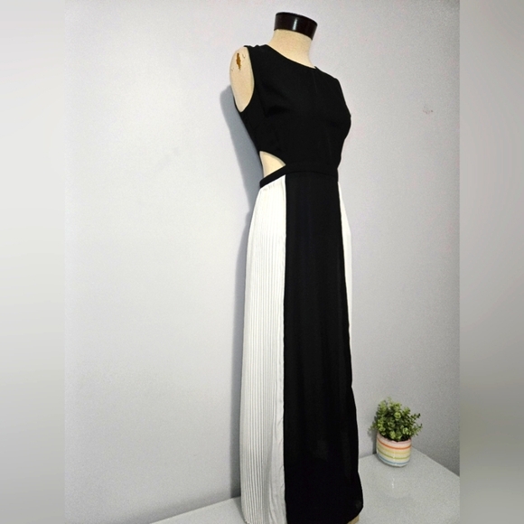 Molly Bracken Dresses & Skirts - MOLLY BRACKEN NWT black and white  sleeveless maxi dress with cut-out sides. XS